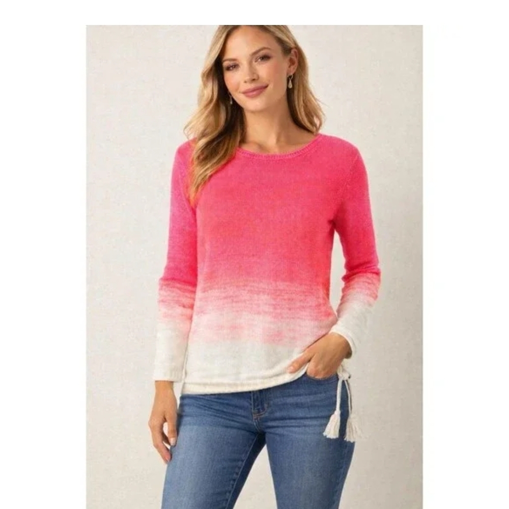 Lilly Pulitzer Pink and White Ombre Sweater